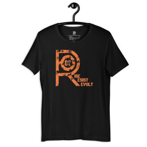 R - Rise Resist Revolt Black Unisex T-shirt