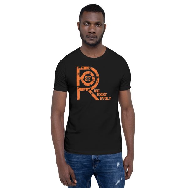 R - Rise Resist Revolt Black Unisex T-shirt - Image 2