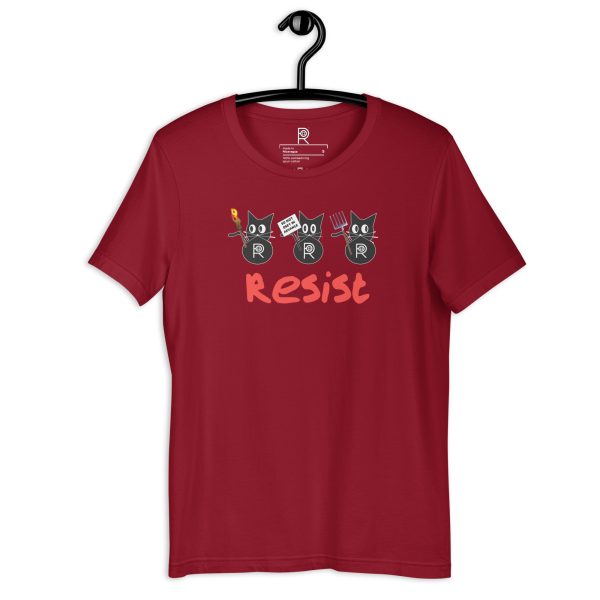 R - Resistance Kitties Resist Dark Style Unisex T-shirt - Image 25