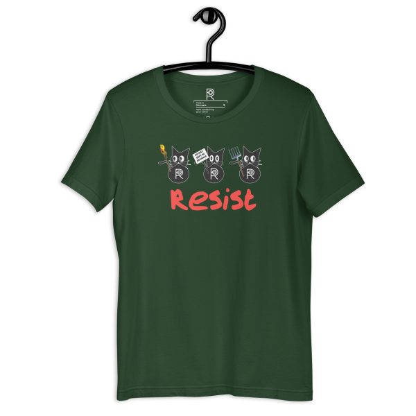R - Resistance Kitties Resist Dark Style Unisex T-shirt - Image 34