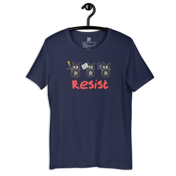 R - Resistance Kitties Resist Dark Style Unisex T-shirt - Image 22