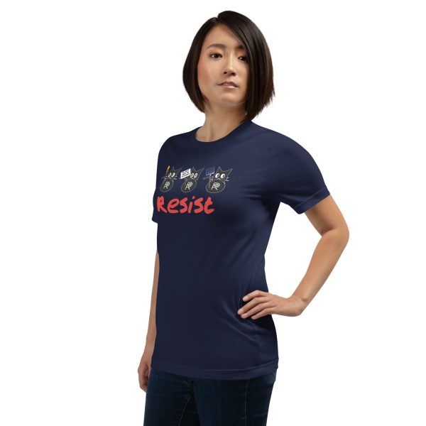 R - Resistance Kitties Resist Dark Style Unisex T-shirt - Image 7
