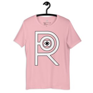 R - White And Black On Pink Unisex T-shirt