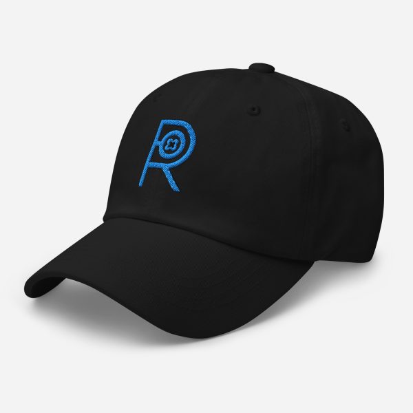 R - Sky Blue And Black Classic Dad Hat - Image 9