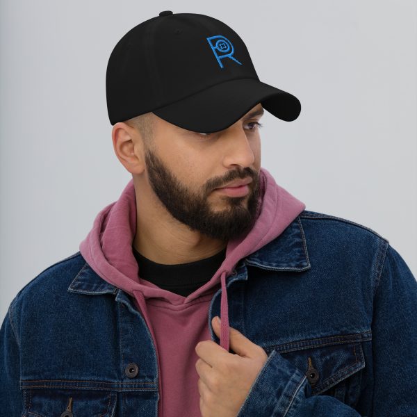 R - Sky Blue And Black Classic Dad Hat - Image 2