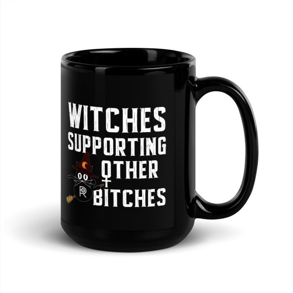R - Witches Supporting Other Bitches Black Glossy Mug - Image 5