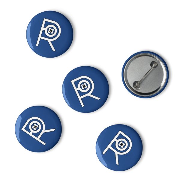 R - Set Of Dark Blue Pin Buttons - Image 2