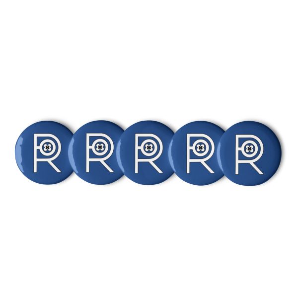R - Set Of Dark Blue Pin Buttons
