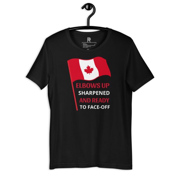 R - Elbows Up Sharpened Ready To Face-Off Dark Style Unisex T-shirt - Image 12