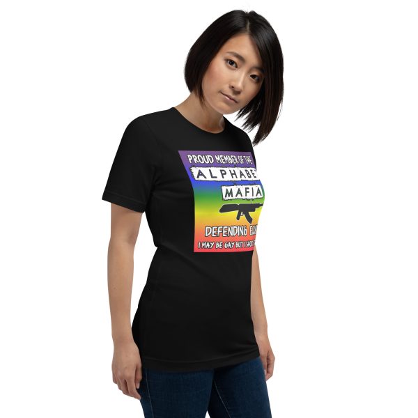 R - Proud Member Of The Alphabet Mafia Defending Equity I May Be Gay But I Shoot Straight Black Unisex T-shirt - Image 8