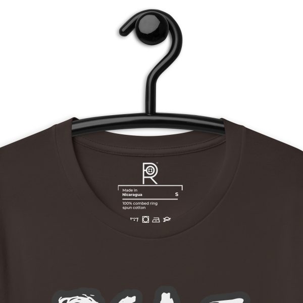 R - 8647 White And Black Outlined Brushed Dark Style Unisex T-shirt - Image 40