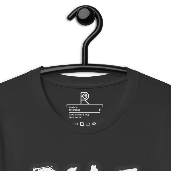 R - 8647 White And Black Outlined Brushed Dark Style Unisex T-shirt - Image 43