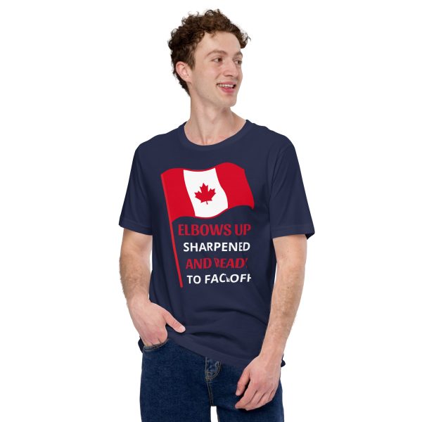 R - Elbows Up Sharpened Ready To Face-Off Dark Style Unisex T-shirt - Image 4