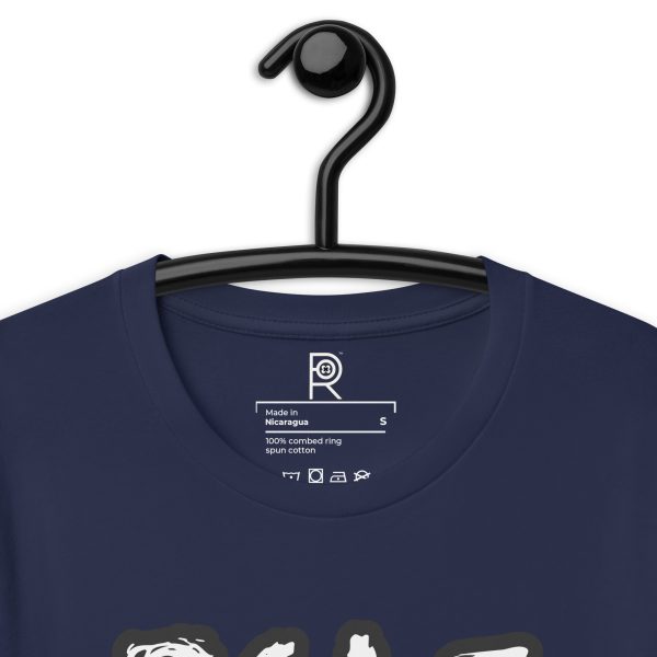 R - 8647 White And Black Outlined Brushed Dark Style Unisex T-shirt - Image 34