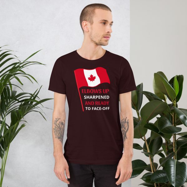R - Elbows Up Sharpened Ready To Face-Off Dark Style Unisex T-shirt - Image 6
