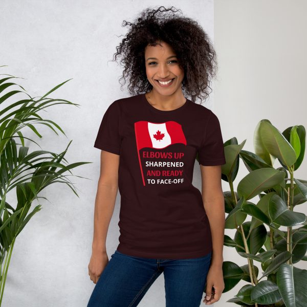 R - Elbows Up Sharpened Ready To Face-Off Dark Style Unisex T-shirt - Image 7