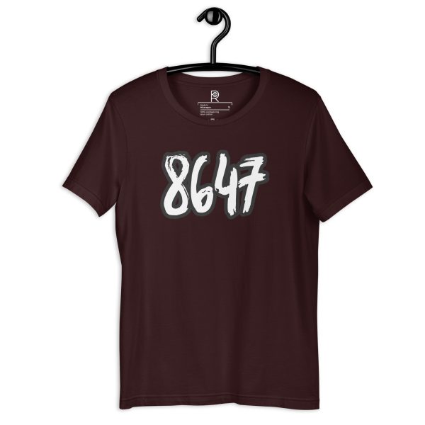 R - 8647 White And Black Outlined Brushed Dark Style Unisex T-shirt - Image 29