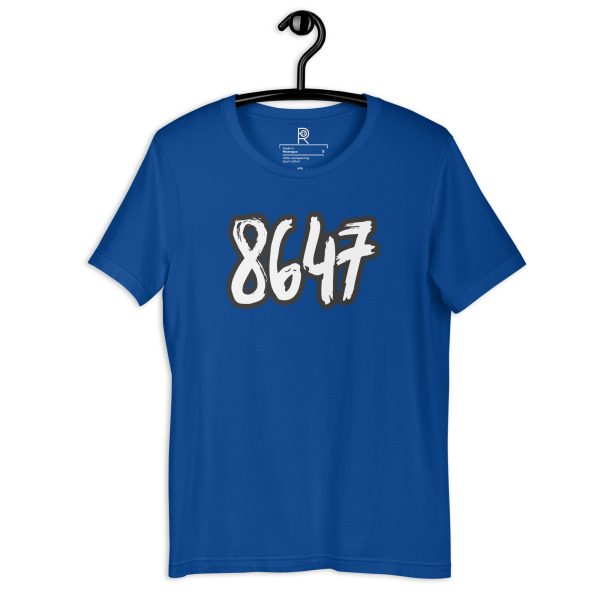 R - 8647 White And Black Outlined Brushed Dark Style Unisex T-shirt - Image 44