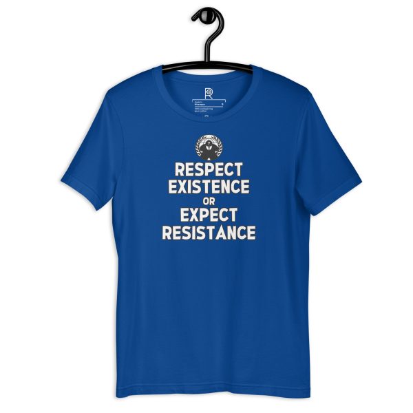 R - Respect Existence Or Expect Resistance White And Black Outlined Dark Style Unisex T-shirt - Image 45