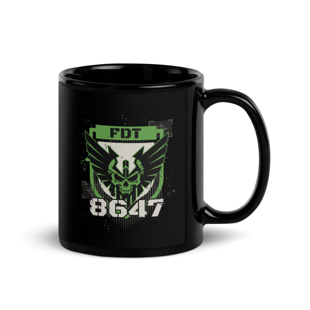 R - FDT 8647 Black Glossy Mug