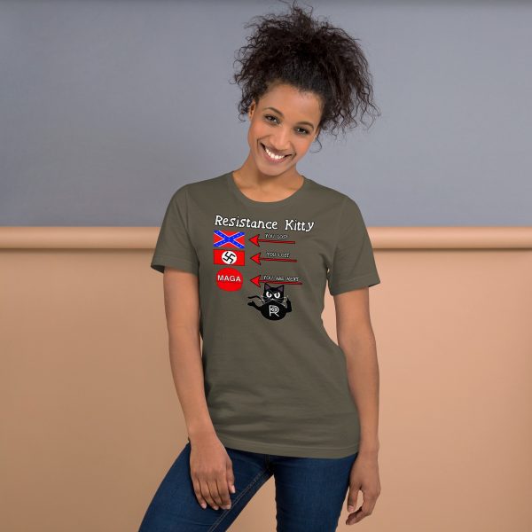 R - Resistance Kitty You Lost You Lost You're Next Dark Style Unisex T-shirt - Image 12