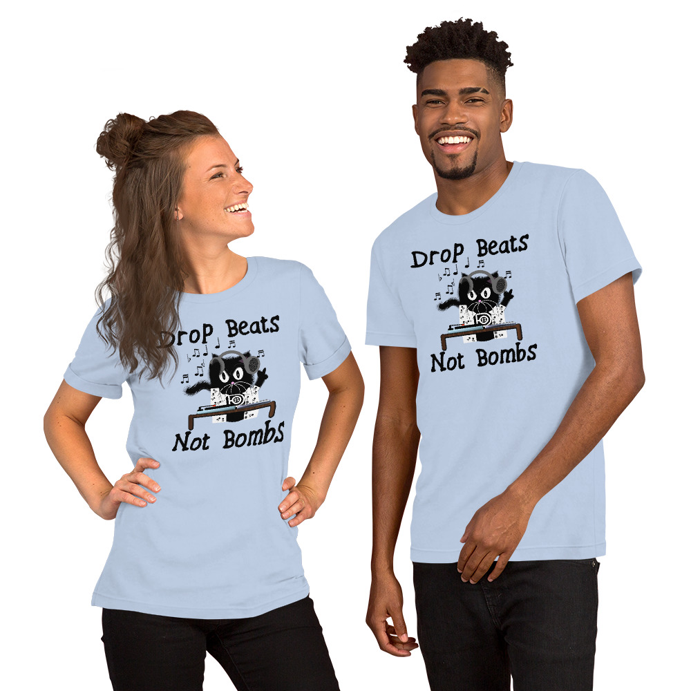 R - Drop Beats Not Bombs Light Style Unisex T-shirt - Image 6