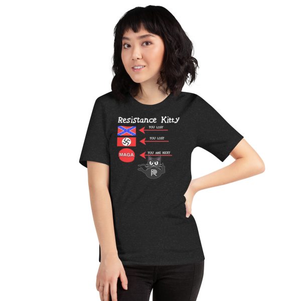 R - Resistance Kitty You Lost You Lost You're Next Dark Style Unisex T-shirt - Image 2
