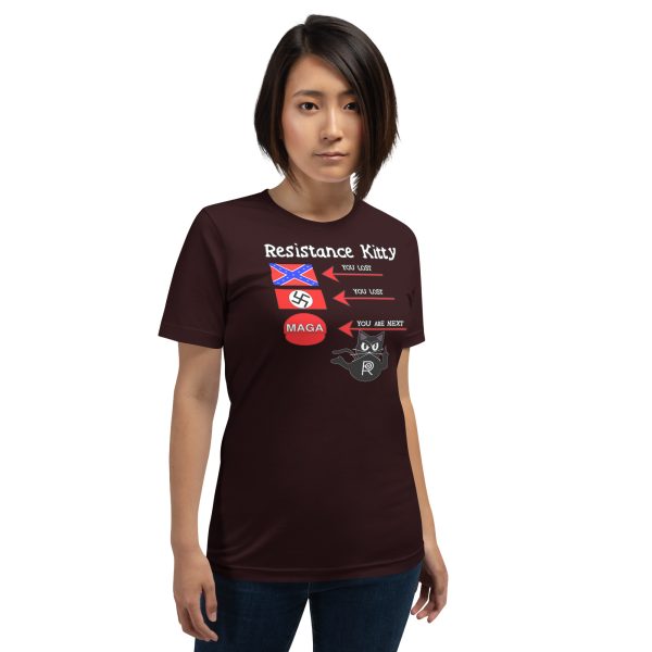 R - Resistance Kitty You Lost You Lost You're Next Dark Style Unisex T-shirt - Image 5