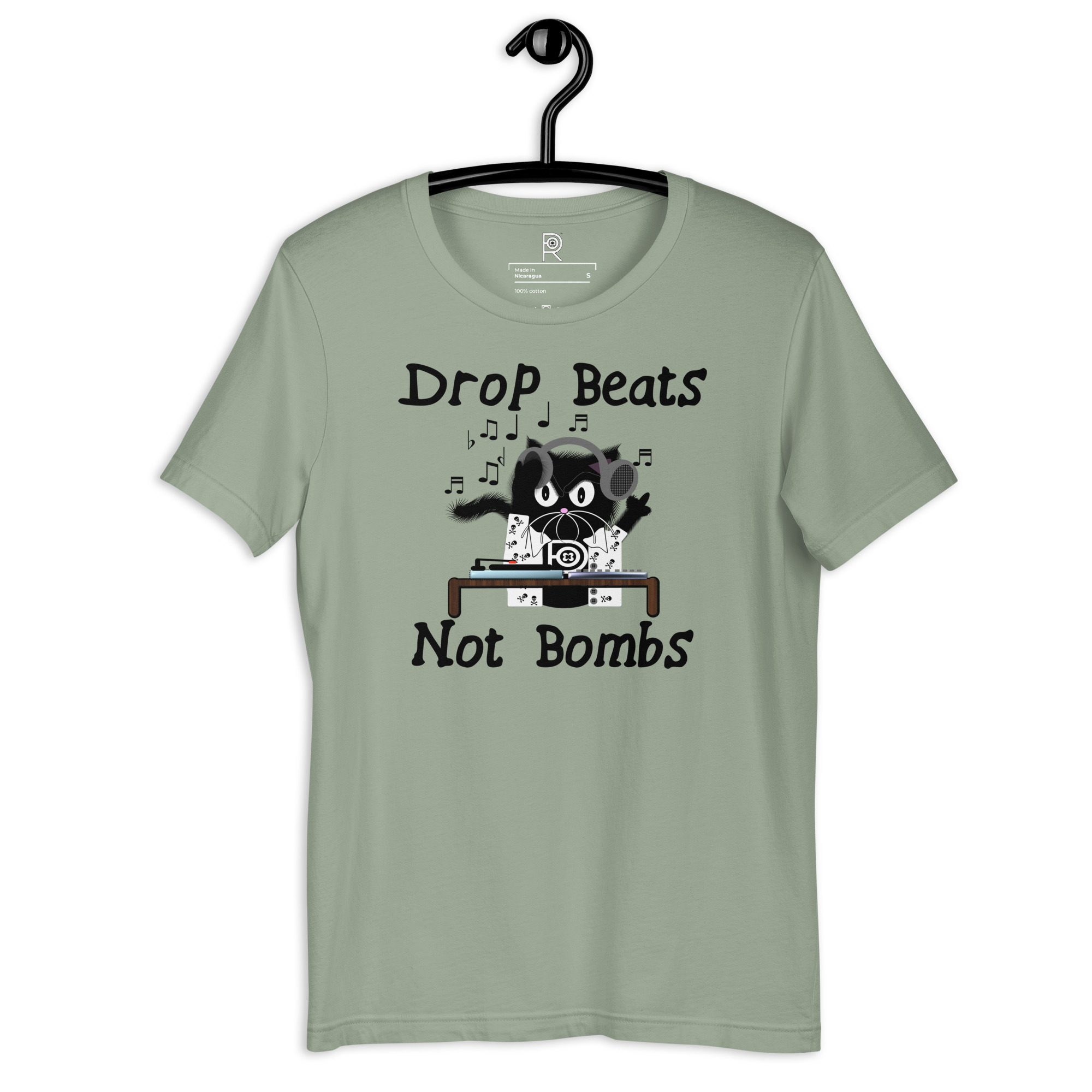R - Drop Beats Not Bombs Light Style Unisex T-shirt - Image 11
