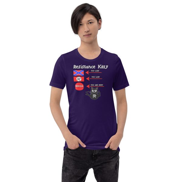 R - Resistance Kitty You Lost You Lost You're Next Dark Style Unisex T-shirt - Image 6