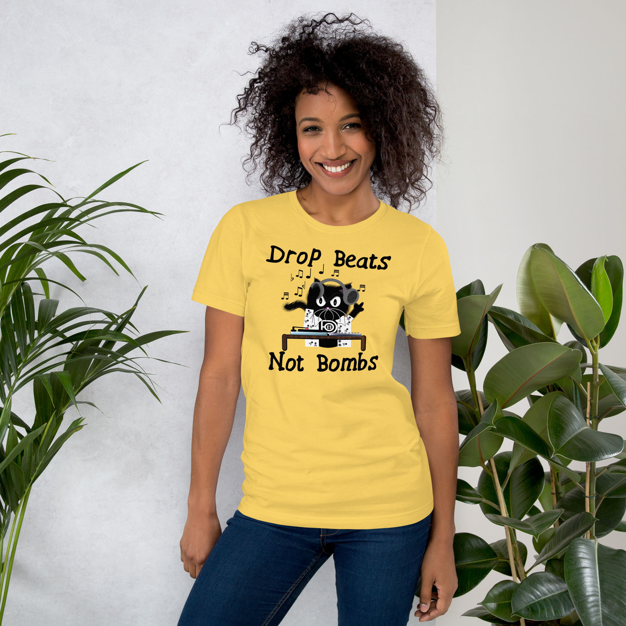 R - Drop Beats Not Bombs Light Style Unisex T-shirt - Image 2