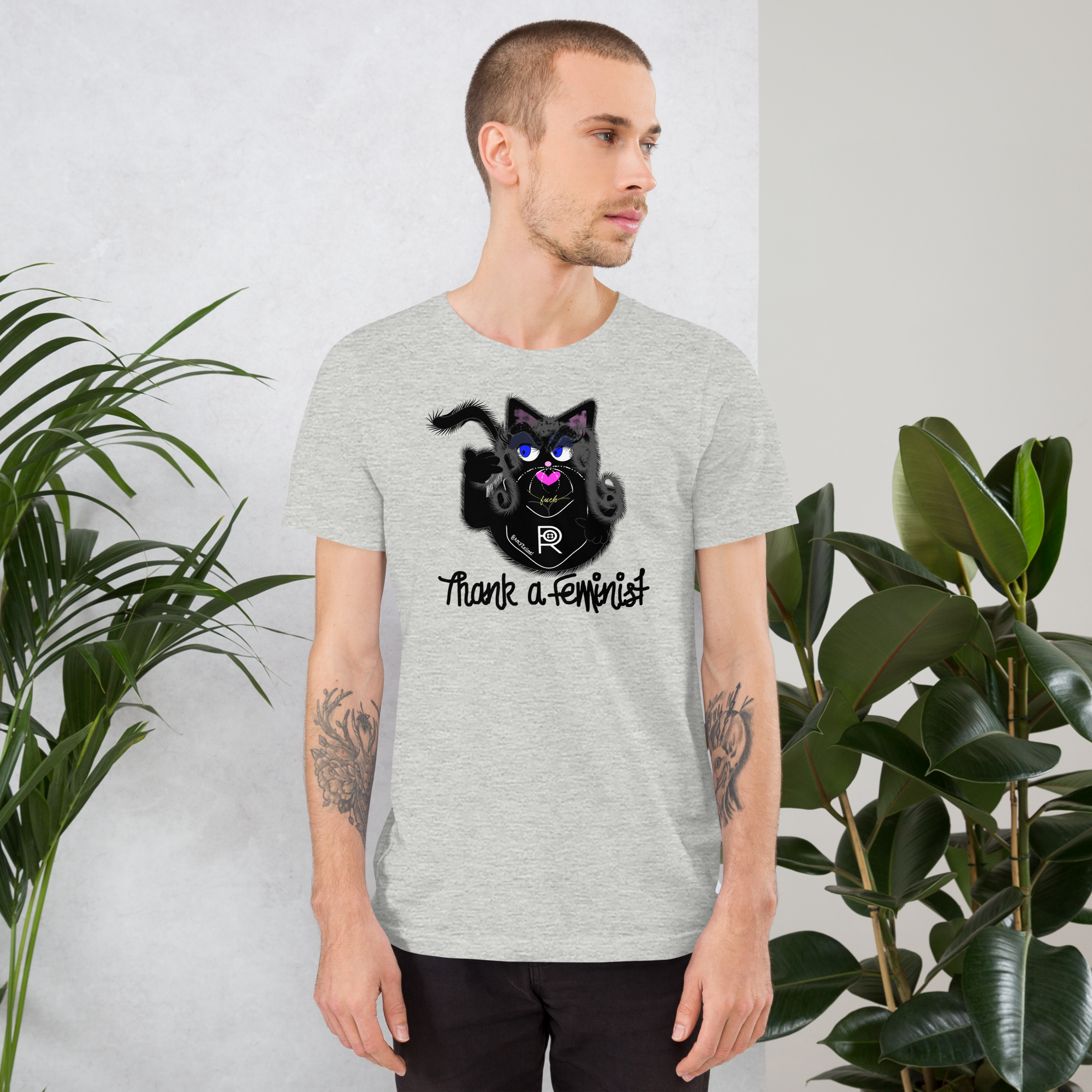 R - Amy Zellmer Thank A Feminist Light Style Unisex T-shirt - Image 35