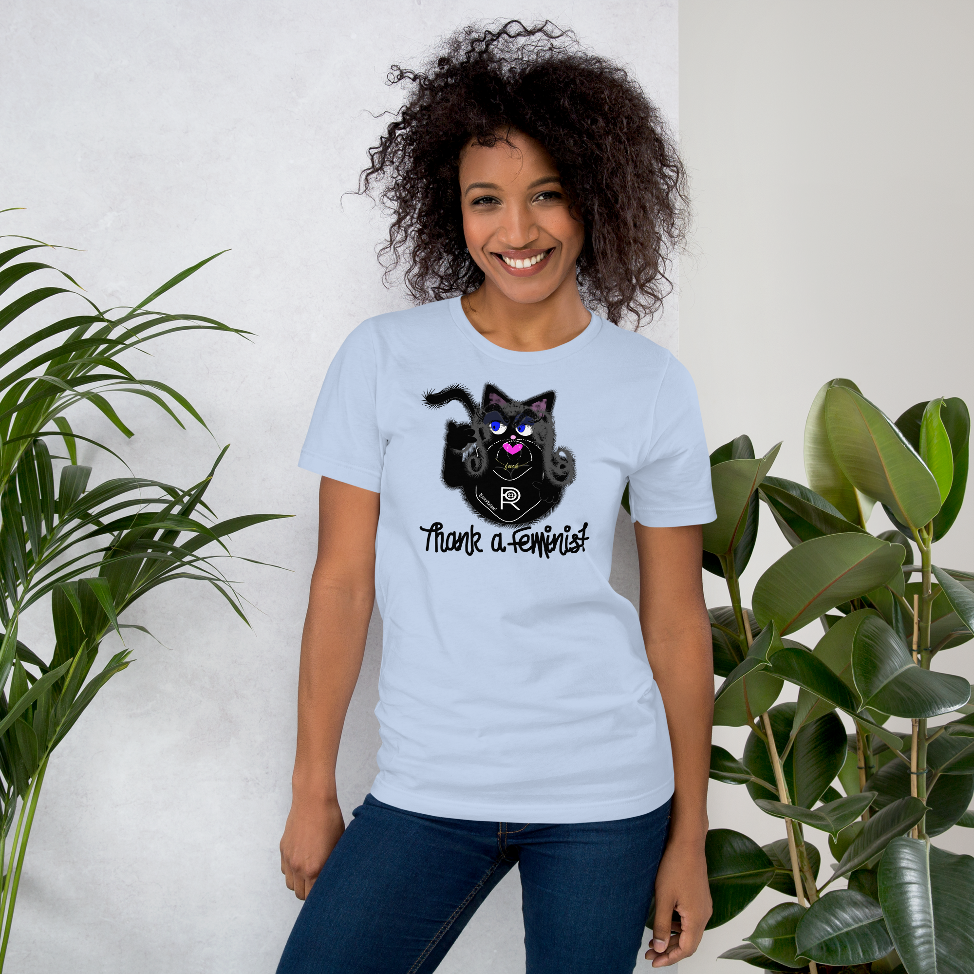 R - Amy Zellmer Thank A Feminist Light Style Unisex T-shirt - Image 36