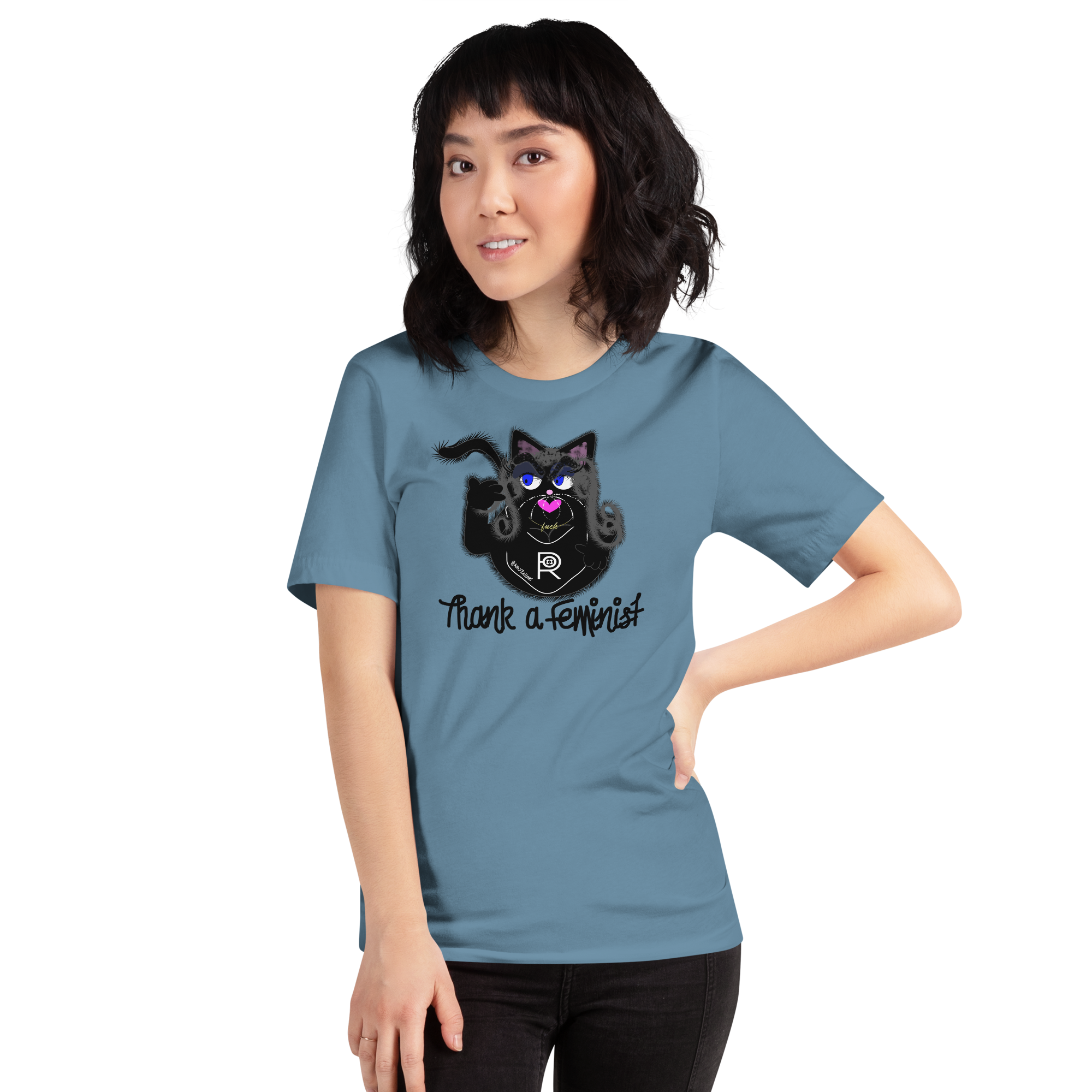 R - Amy Zellmer Thank A Feminist Light Style Unisex T-shirt - Image 46