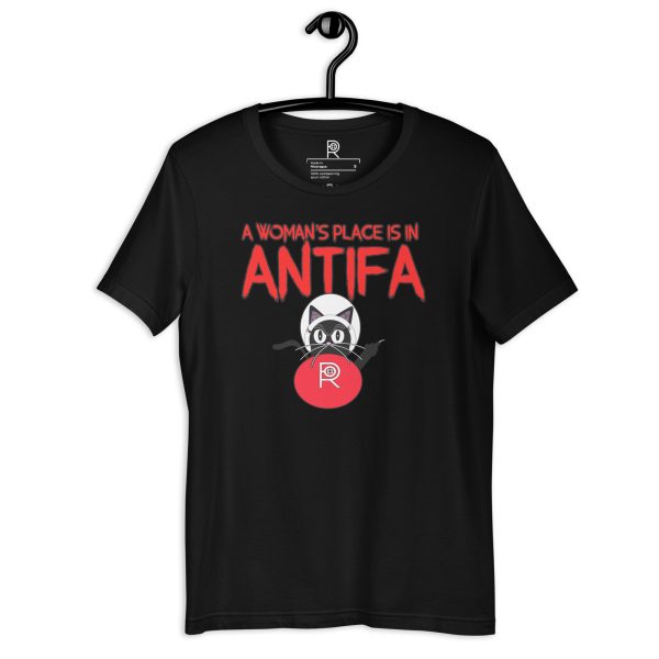 R - A Woman's Place Is In ANTIFA Dark Style Unisex T-shirt