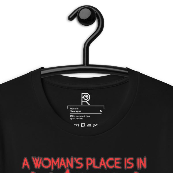 R - A Woman's Place Is In ANTIFA Dark Style Unisex T-shirt - Image 2