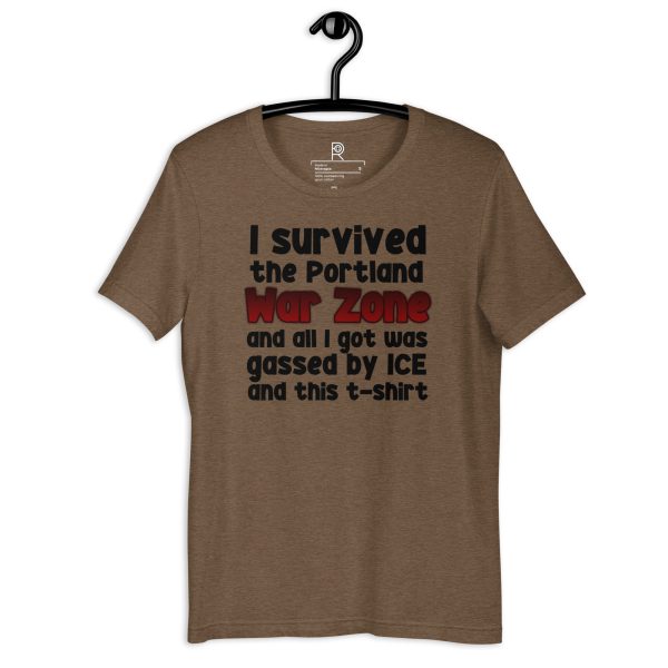 R - I Survived The Portland War Zone And All I Got Was Gassed By ICE And This T-shirt Dark Style Unisex T-shirt - Image 12