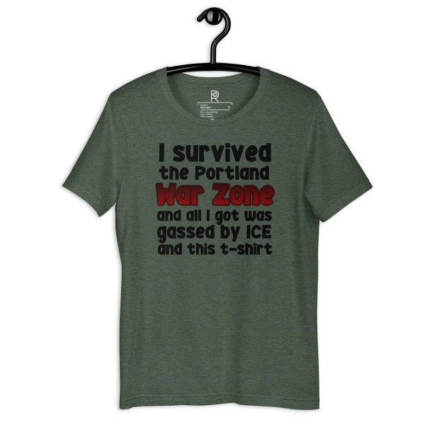 R - I Survived The Portland War Zone And All I Got Was Gassed By ICE And This T-shirt Dark Style Unisex T-shirt - Image 8