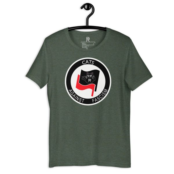 R - Cats Against Fascism Dark Style Unisex T-shirt - Image 7