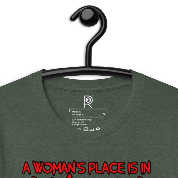 R - A Woman's Place Is In ANTIFA Dark Style Unisex T-shirt - Image 18