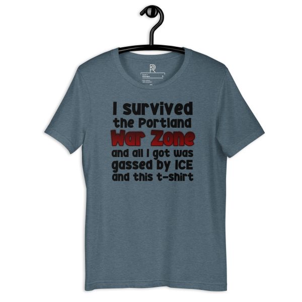 R - I Survived The Portland War Zone And All I Got Was Gassed By ICE And This T-shirt Dark Style Unisex T-shirt - Image 15