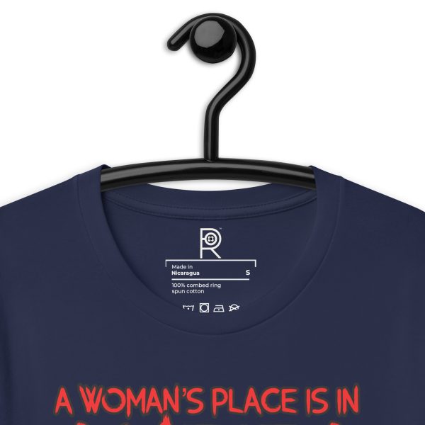 R - A Woman's Place Is In ANTIFA Dark Style Unisex T-shirt - Image 8