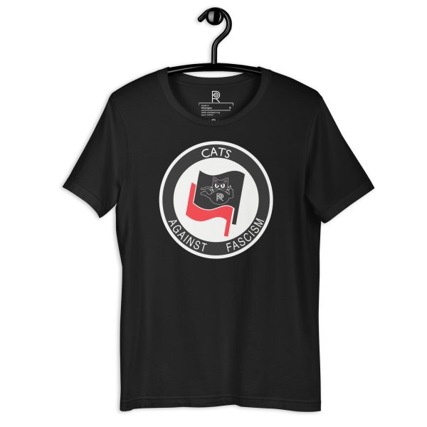 R - Cats Against Fascism Dark Style Unisex T-shirt - Image 3