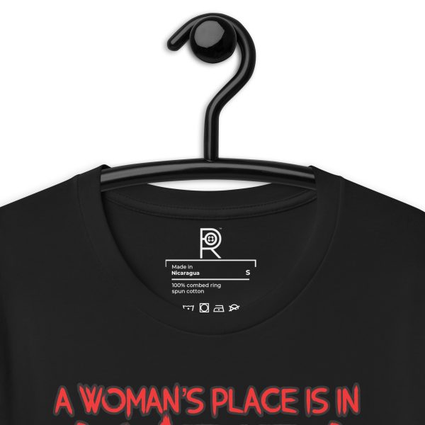 R - A Woman's Place Is In ANTIFA Dark Style Unisex T-shirt - Image 4