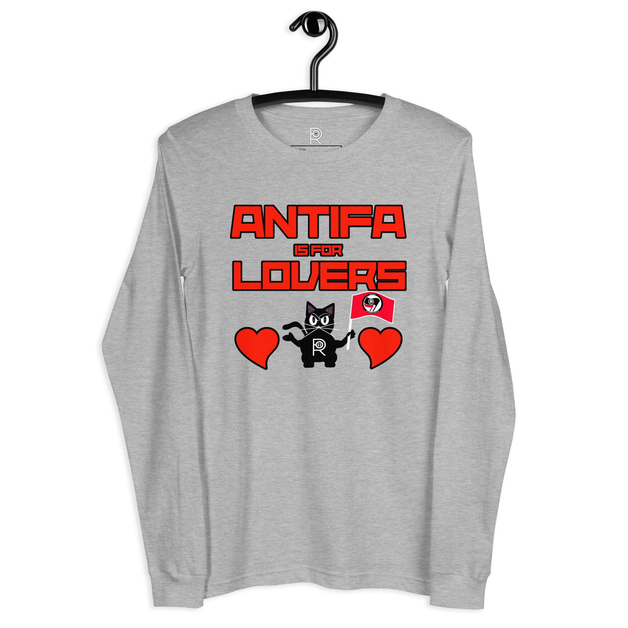 R - Antifa Is For Lovers Dark Style Unisex Long Sleeve Tee - Image 17