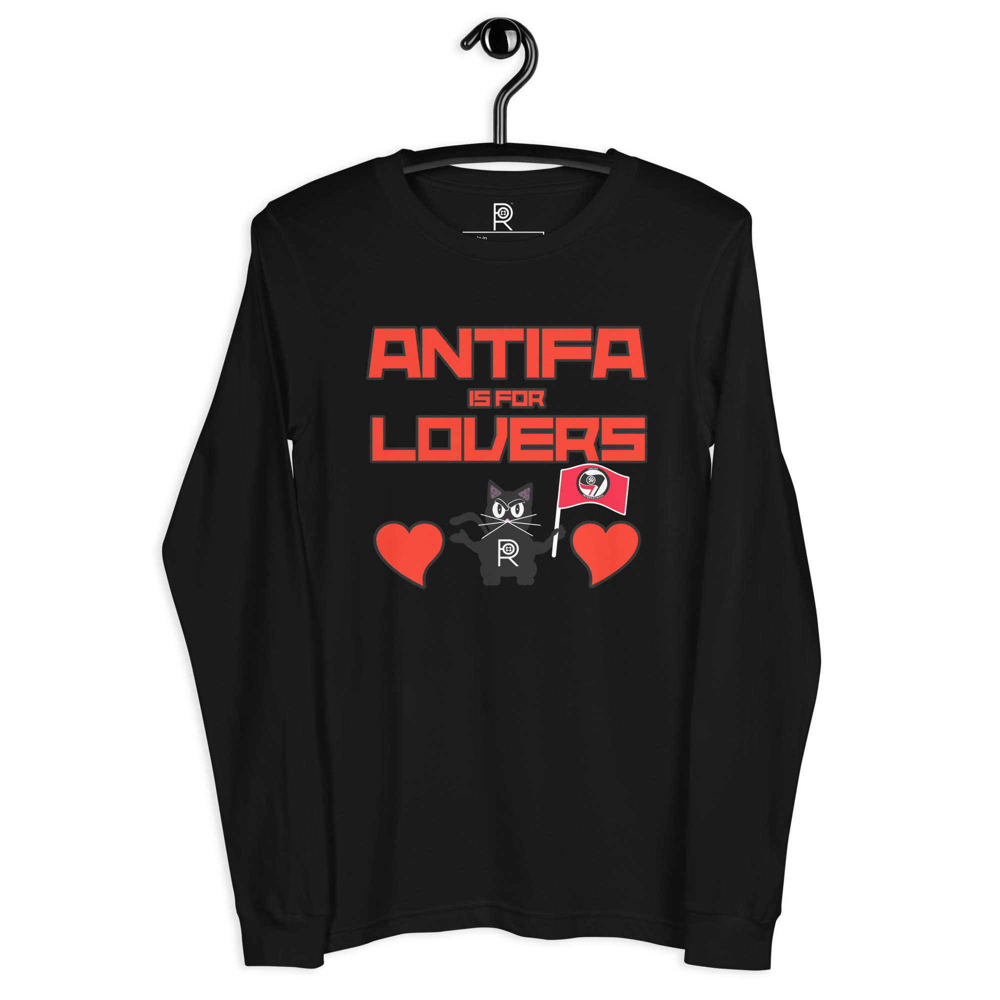 R - Antifa Is For Lovers Dark Style Unisex Long Sleeve Tee - Image 7