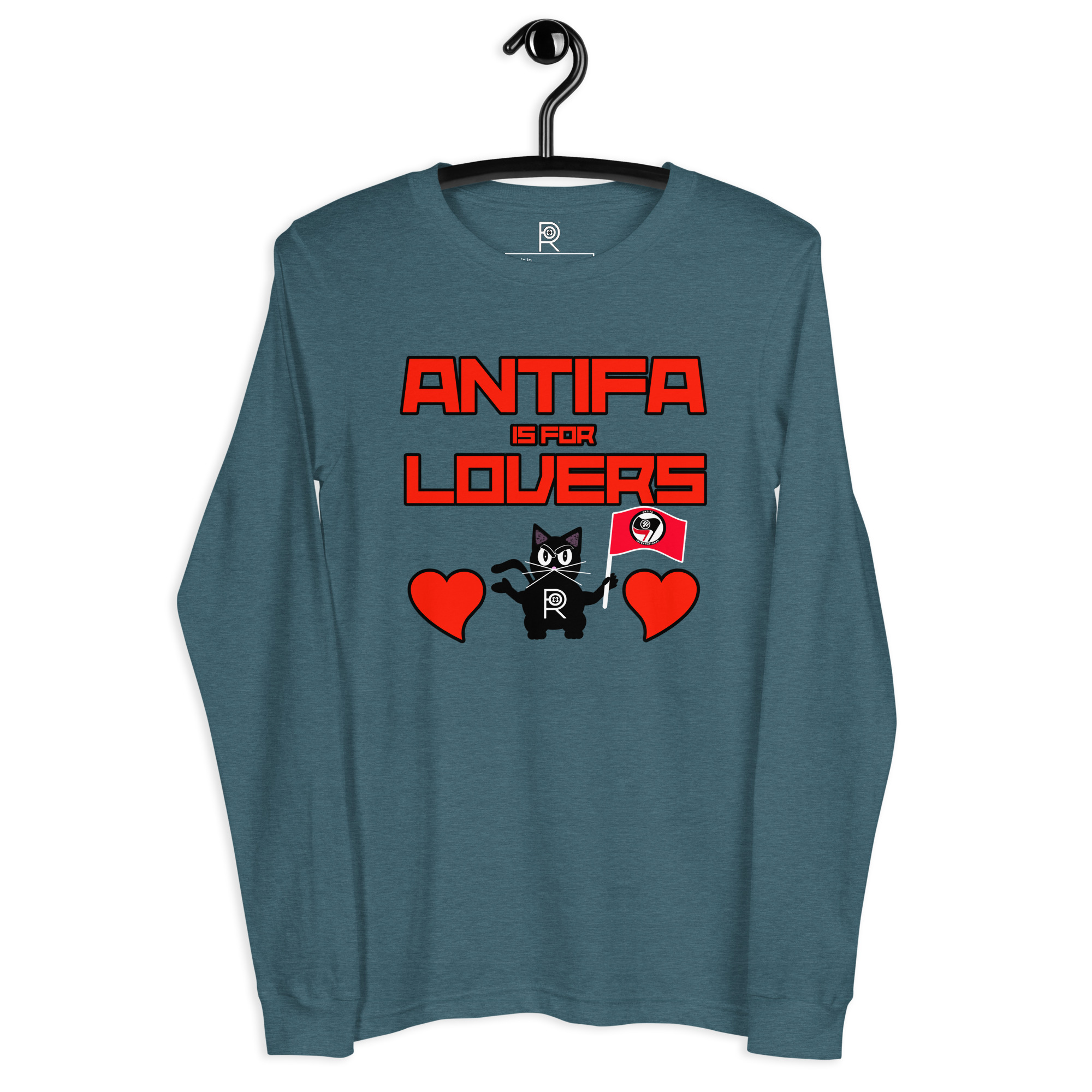 R - Antifa Is For Lovers Dark Style Unisex Long Sleeve Tee - Image 13