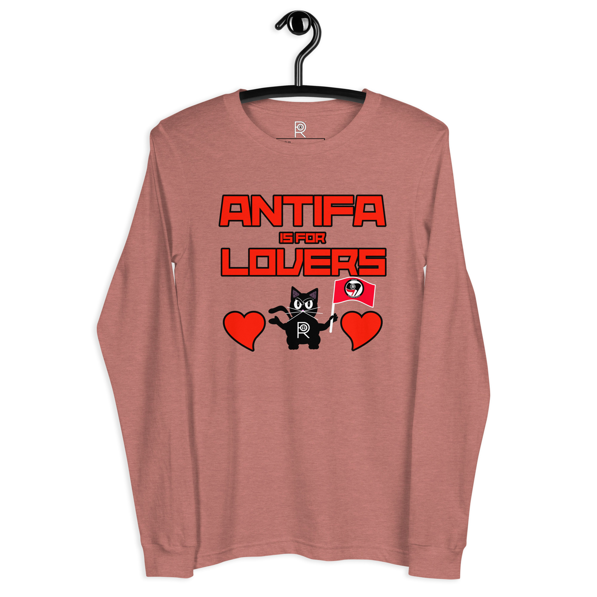 R - Antifa Is For Lovers Dark Style Unisex Long Sleeve Tee - Image 15