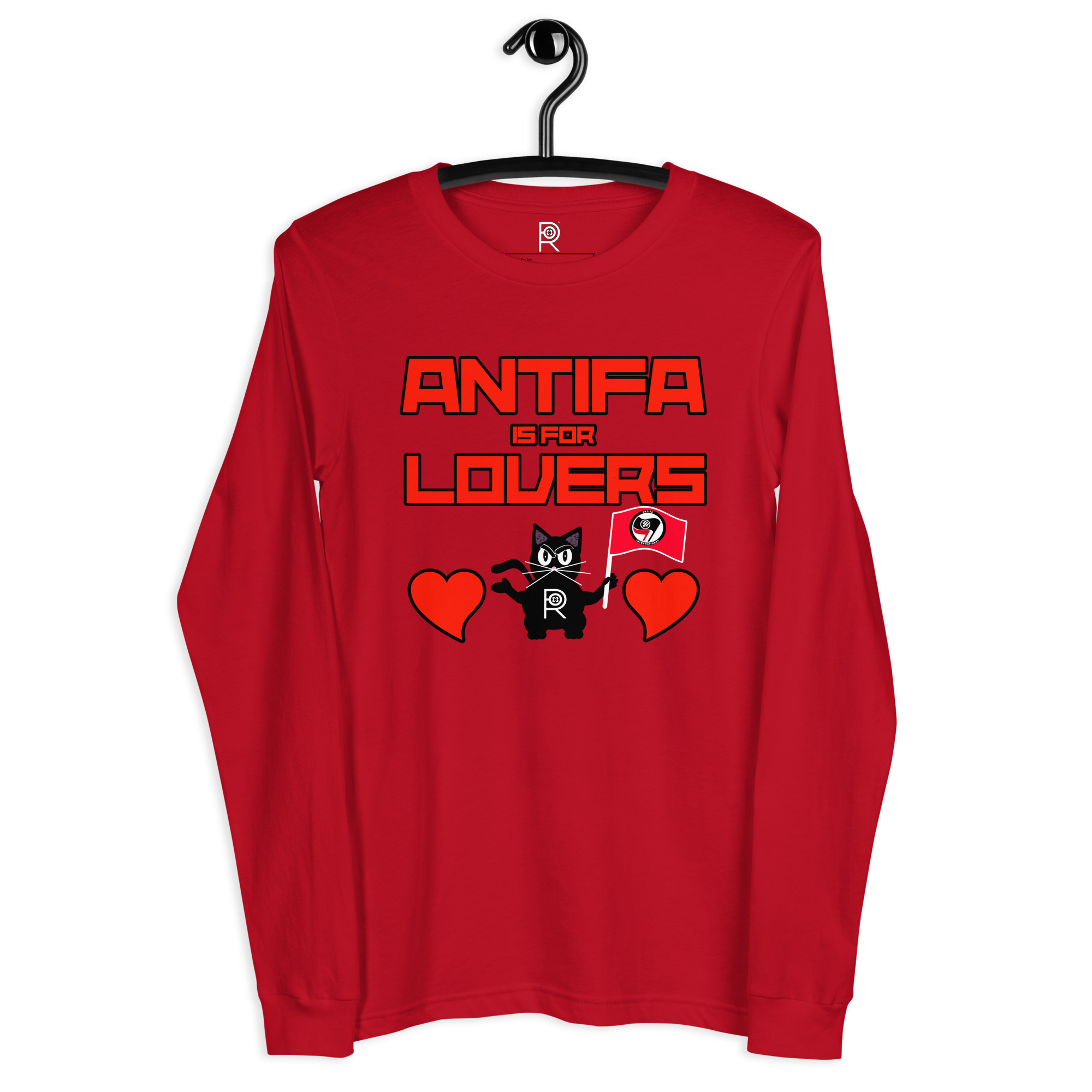 R - Antifa Is For Lovers Dark Style Unisex Long Sleeve Tee - Image 10