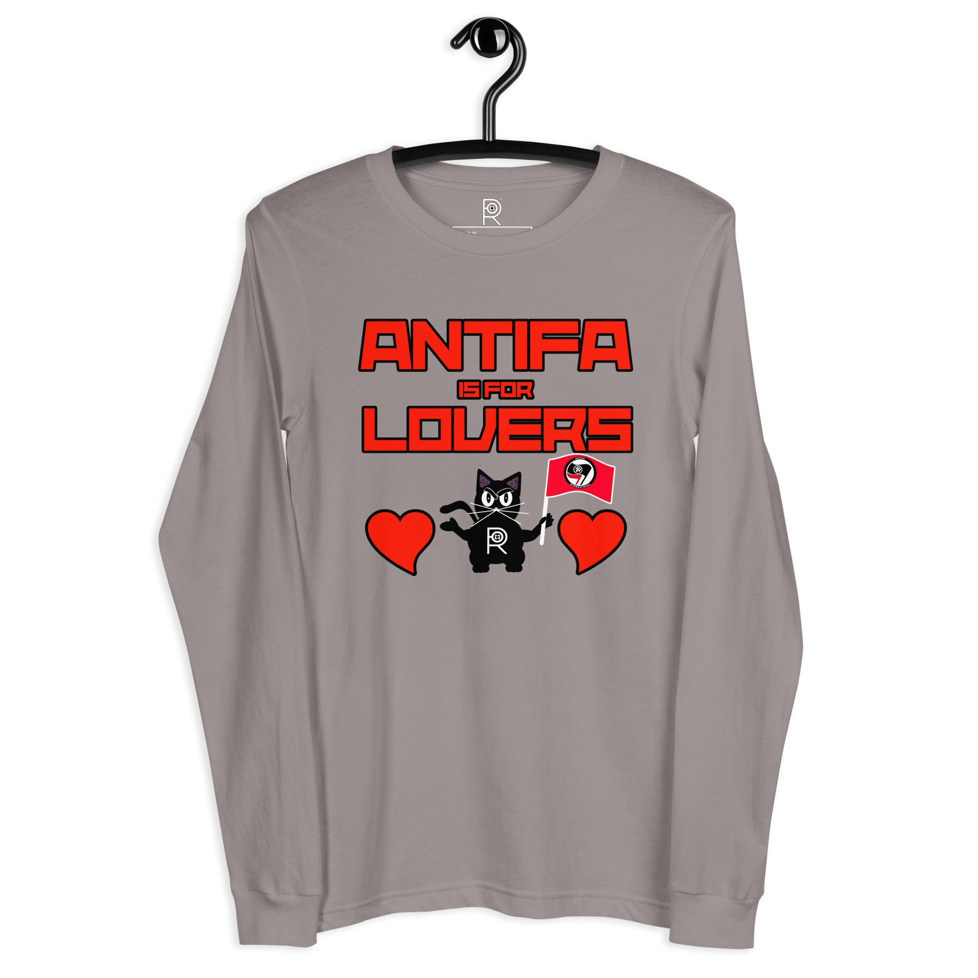 R - Antifa Is For Lovers Dark Style Unisex Long Sleeve Tee - Image 16